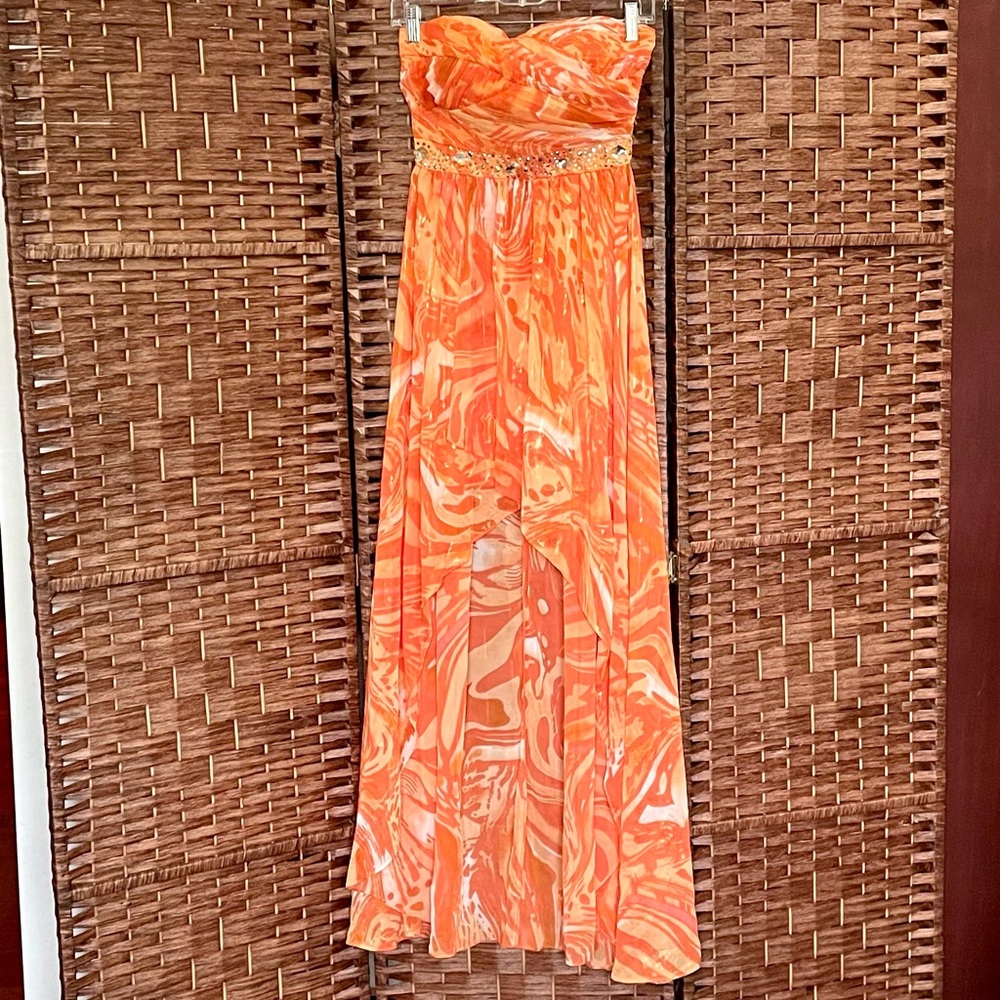 Jump Apparel Strapless High-Low Dress.